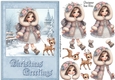 Christmas Morning Walk in the Snow A5 Card Front and Decoupage