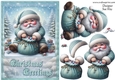 Santa with his Sack of Toys A5 Card Front and Decoupage