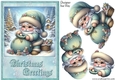 Santa in the Snow A5 Card Front and Decoupage