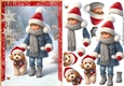 Walking My Cockapoo Dog in the Snow A5 Card Front & Decoupage