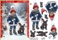 Walking My French Bulldog in the Snow A5 Card Front & Decoupage