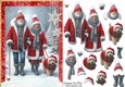 Mr and Mrs Christmas Walking Their Dog in the Snow A5 Card Front & Decoupage