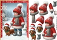 Walking My Dachshund in the Snow A5 Card Front & Decoupage