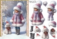Walking My Poodle in the Snow A5 Card Front & Decoupage