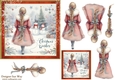 Christmas Wishes Lady in a Winter Coat 6 inch Card Front & Decoupage
