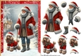 Father Christmas Walking his Poodle in the Snow A5 Card Front & Decoupage
