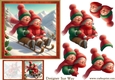 Grandparents Sledging 6 inch Card Front, Gift Tag & Decoupage