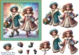 Christmas Delivery Boy and Girl 6 inch Card Front, Gift Card & Decoupage