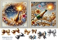 Happy New Year Two Square Quick Cards and Bows