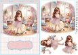 Little Girls New Teddy Bear A5  Card Front, Topper and Decoupage