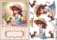 A Girl and her Kittens A5 Card Front and Decoupage