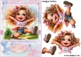 Its My Birthday! Excited Girl A5 Topper and Decoupage