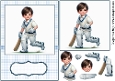 Boy Playing Cricket Card Front, Topper and Decoupage