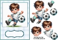 Boy Playing Football Card Front, Topper and Decoupage