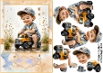 Birthday Boys Orange Truck A5 Topper and Decoupage