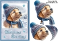 Golden Retriever Puppys First Snow A5 Card Front and Decoupage