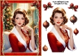 Elegant 1950s Christmas Lady A5 Card Front & Decoupage