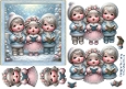 Three Christmas Carollers 6 inch Card Front & Decoupage