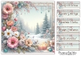 Christmas Flowers Festive Snowy Scene, 7 x 7 Card Front and Sentiment Tags