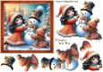 Building a Snowman 6 inch Card Front & Decoupage