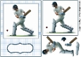 Man Playing Cricket A5 Card Front and Decoupage