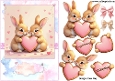 Sweet Love Heart Bunnies A5 Card Front and Decoupage