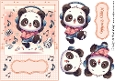 Headphones and Music Panda Peach Card Front, Topper and Decoupage