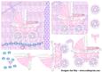 Pretty Pram for a New Baby Girl Square Card
