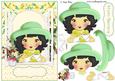 Time for Tea Lady in a Green Hat Card Front & Decoupage