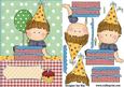 Birthday Balloon Boy Card Front and Decoupage
