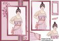 Portrait of a Lady in Pink Ribbon Topper Card Front