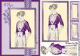 Portrait of a Lady in Purple Ribbon Topper Card Front