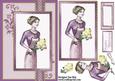 Portrait of a Lady in Blush Rose Ribbon Topper Card Front