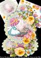 Little Flower Lady Scalloped Round Easel Card