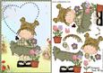 Sweet Little Country Girl Card Front and Decoupage