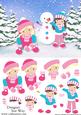 Fun in the Snow Girls Card Front and Decoupage