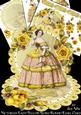 Victorian Lady Yellow Roses Round Easel Card