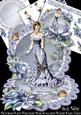 Victorian Lady Porceline Rose Scalloped Round Easel Card