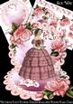 Victorian Lady Flower Garden Scalloped Round Easel Card