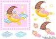 Baby Girl on the Moon 6" Square Card