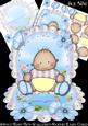 Sweet Baby Boy Scalloped Round Easel Card Mini Kit