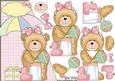 Baby Shower Girl Bear Over the Edge Card Front and Decoupage
