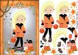 Young Fashionista in Black and Orange Decoupage