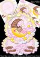 Baby Girl on the Moon Dark Skin Scalloped Round Easel Card