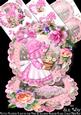 Little Flower Lady in the Pink Scalloped Round Easel Card