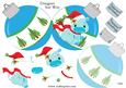 Christmas Baby Hippo Bauble Shaped Mini Card Kit