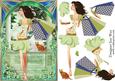 Archway Girls! Shopping in Green Card Front and Decoupage