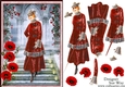 1920s Elegant Poppy Fashion Lady Card Front & Decoupage