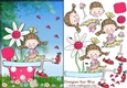 Flower Pot Girl Card Front and Decoupage