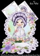 Cute Little Flower Garden Lucy Scalloped Round Easel Card